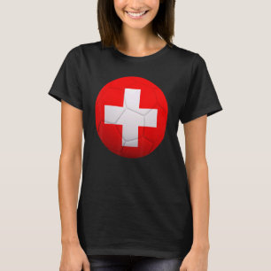 Switzerland Soccer National Ball Switzerland Flag T-Shirt
