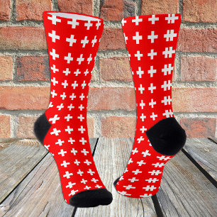Switzerland Socks, patriotic Swiss Flag fashion Socks