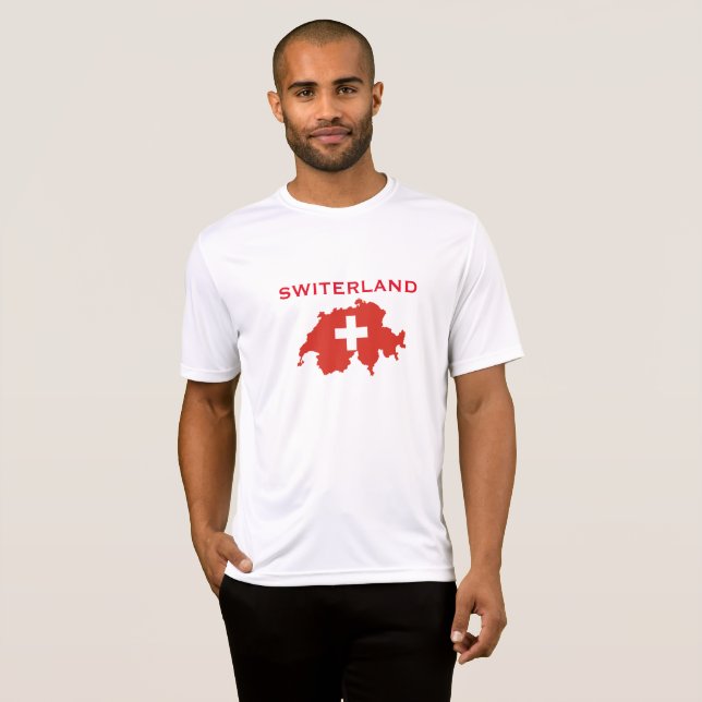 Switzerland Sport-Tek Competition Flag Map Shirt (Front Full)