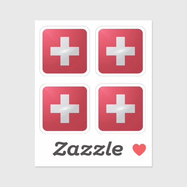 Switzerland square glossy flag (Sheet)