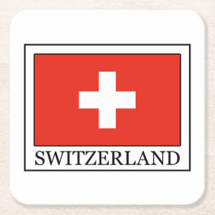 Switzerland Square Paper Coaster