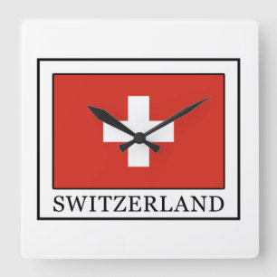 Switzerland Square Wall Clock