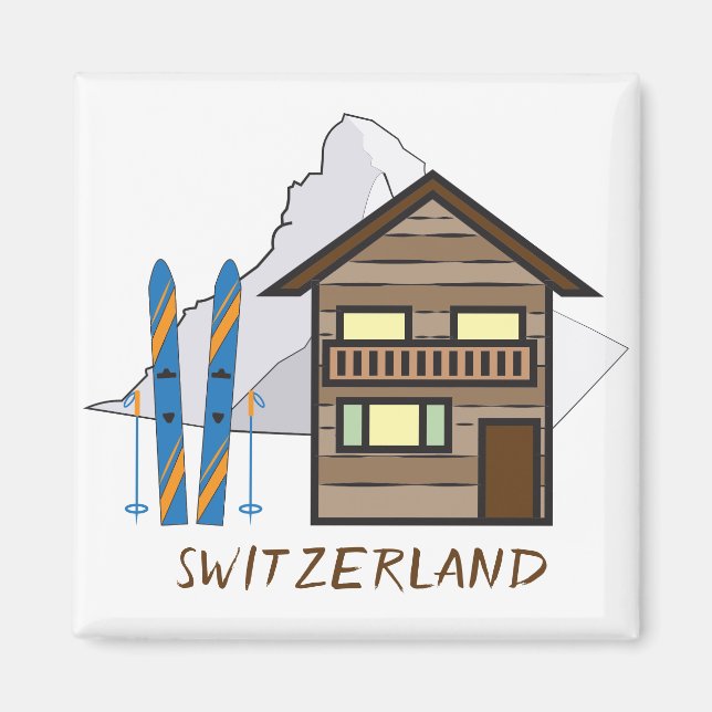 Switzerland stereotype refrigerator magnet (Front)