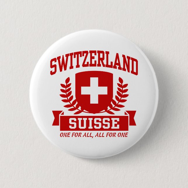 Switzerland Suisse 6 Cm Round Badge (Front)