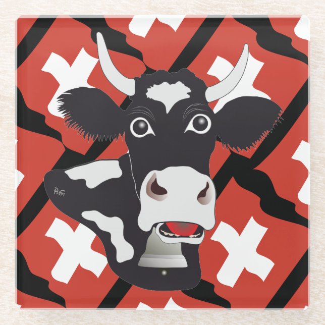 Switzerland Suisse Svizzera Svizra Switzerland  Glass Coaster (Front)