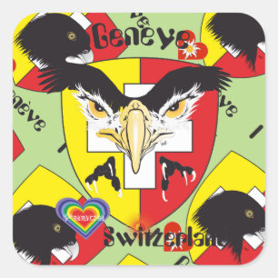 Switzerland Suisse Svizzera Svizra Switzerland Square Sticker