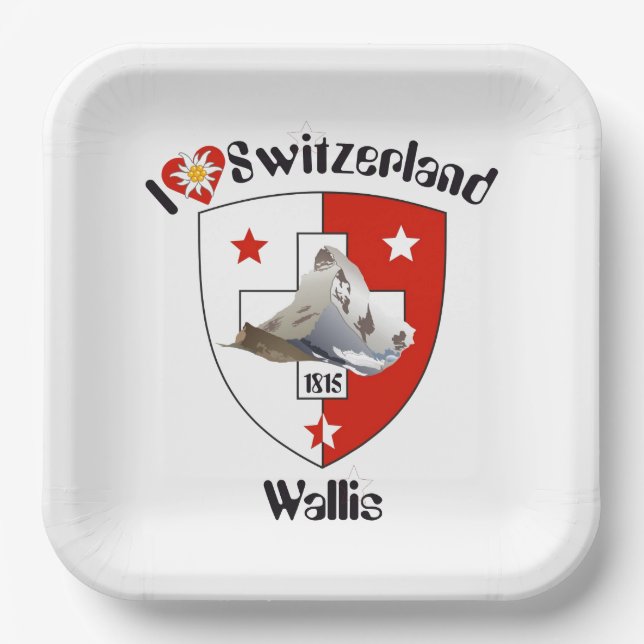 Switzerland Suisse Svizzera Svizra Switzerland Tic Paper Plate (Front)