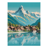 Switzerland Swiss Alps Matterhorn Travel Poster