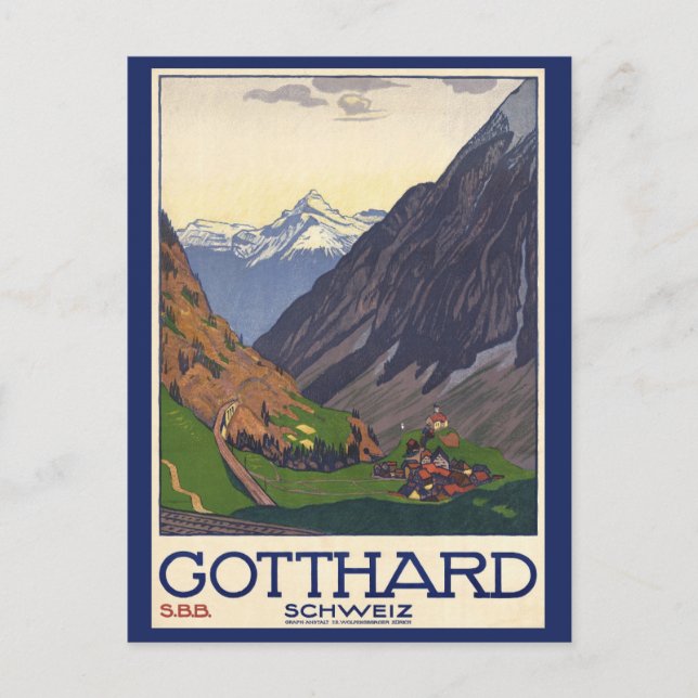 Switzerland Swiss Alps Vintage Travel Postcard (Front)