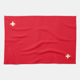 Switzerland Swiss Coat of arms red Tea Towel
