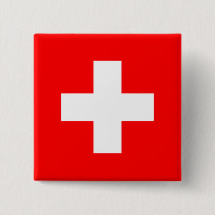 Switzerland (Swiss) Flag 15 Cm Square Badge