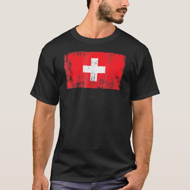 Switzerland Swiss Flag Football-Fan Sports Adults  T-Shirt (Front)