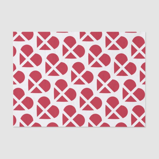Switzerland/Swiss Flag-inspired Hearts Tissue Paper (Front)