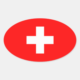 Switzerland - Swiss Flag Oval Sticker