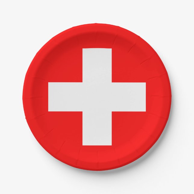 Switzerland (Swiss) Flag Paper Plate (Front)