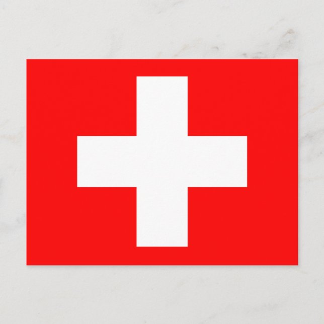 Switzerland (Swiss) Flag Postcard (Front)
