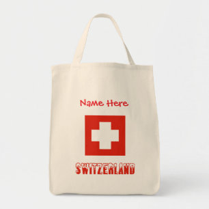 Switzerland Swiss Flag Red Personalised Tote Bag
