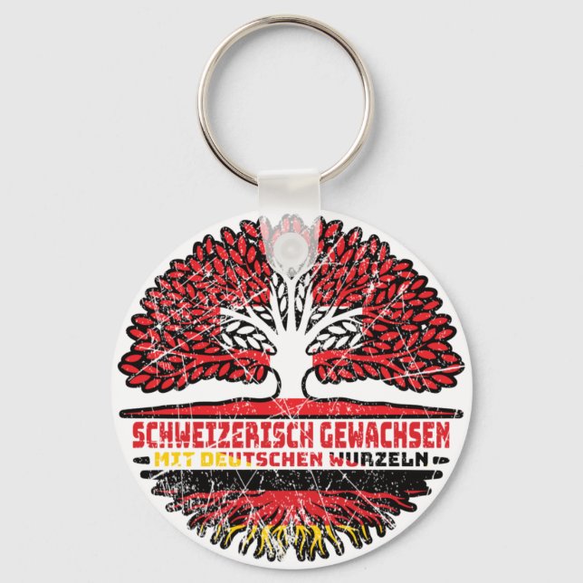 Switzerland Swiss German Germany Baum Wurzel Key Ring (Front)