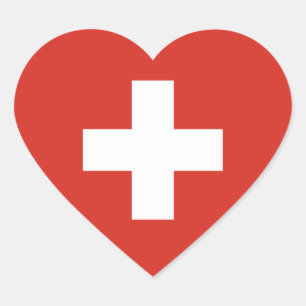 Switzerland/Swiss Heart Flag Sticker
