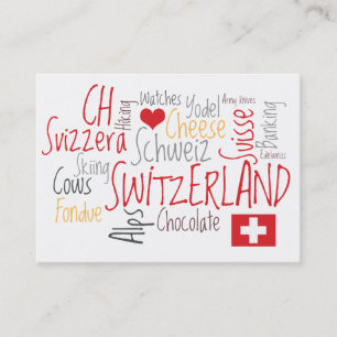 Switzerland Swiss Theme Tourism Business Cards