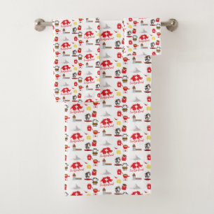 Switzerland - Swiss Travel Souvenirs Pattern Bath Towel Set