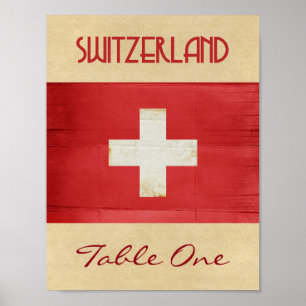 Switzerland Table Number Poster