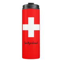 Switzerland Travel Mug, patriotic Swiss Flag