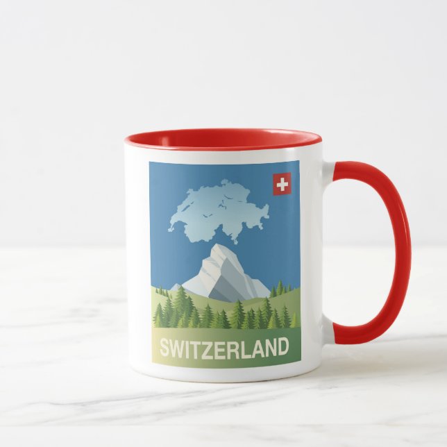 Switzerland Travel Poster Mug (Right)