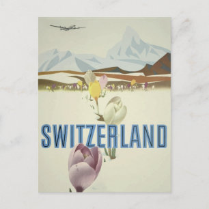 Switzerland Travel Poster Postcard