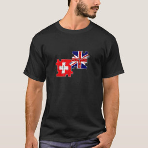 Switzerland UK Vintage Flag British Swiss T-Shirt