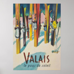 Switzerland Vintage Ski Poster
