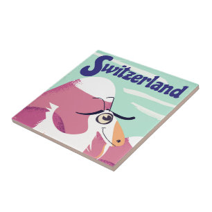 Switzerland Vintage style travel poster Tile