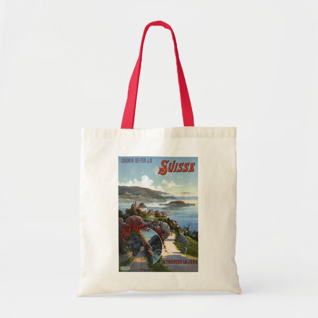 Switzerland Vintage Swiss Tourism Travel Poster Tote Bag (Front)
