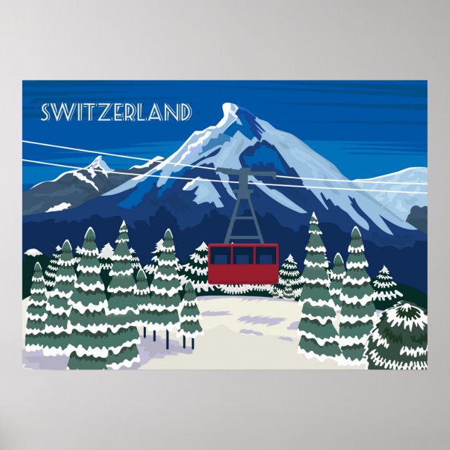 Switzerland Vintage Travel Poster (Front)
