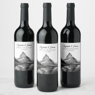 Switzerland Wedding Zermatt Matterhorn Favour Wine Label
