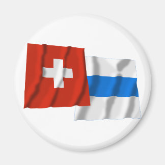 Switzerland & Zug Waving Flags Magnet