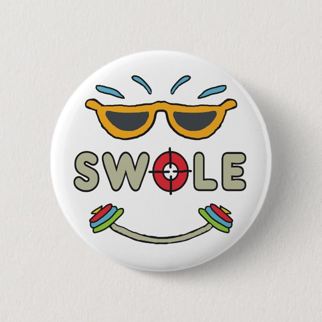 Swole Bodybuilding 6 Cm Round Badge (Front)