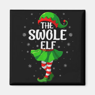 Swole Elf Christmas Girls Women Elf Squad Xmas Fam Magnet