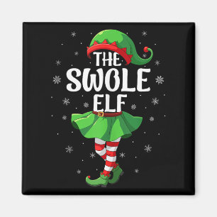 Swole Elf Christmas Girls Women Elf Squad Xmas Fam Magnet