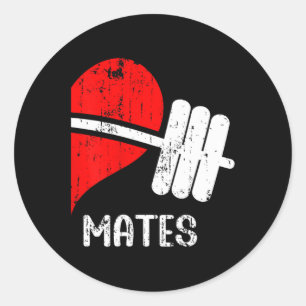 Swole Mates Couples Matching Gym Funny Tee Weightl Classic Round Sticker