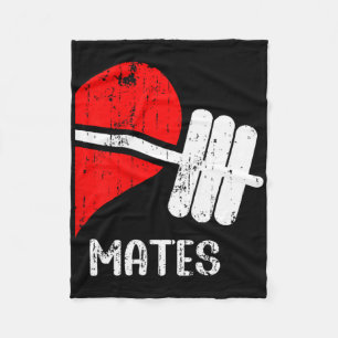 Swole Mates Couples Matching Gym Funny Tee Weightl Fleece Blanket
