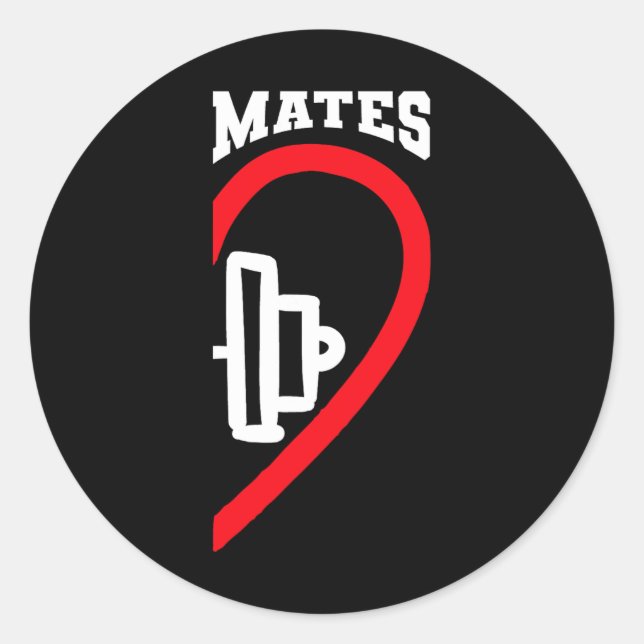 Swole Mates Cute Workout Matching Couples Valentin Classic Round Sticker (Front)