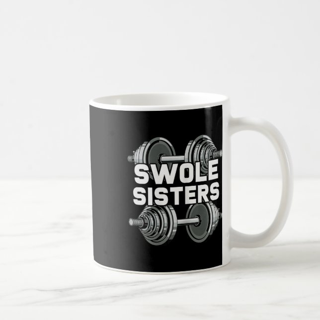 Swole Sisters Powerlifting Gym Workout Swole Gainz Coffee Mug (Right)