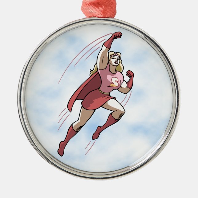 Swole Woman Metal Tree Decoration (Front)