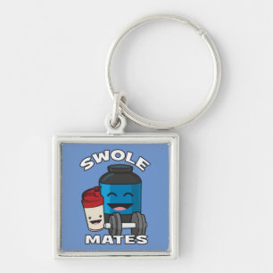 SWOLEMATES Funny Protein Bodybuilding Motivational Key Ring