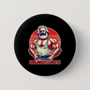 Swoleunists Unite Funny Communist Gym Bodybuilder  6 Cm Round Badge