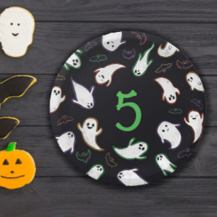 Swooping Ghosts & Bats Halloween Birthday Party Paper Plate