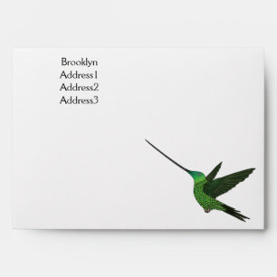 Sword-billed hummingbird cartoon illustration envelope