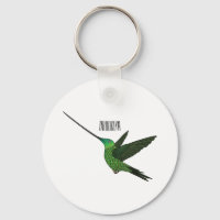 Sword-billed hummingbird cartoon illustration