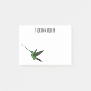 Sword-billed hummingbird cartoon illustration  post-it notes